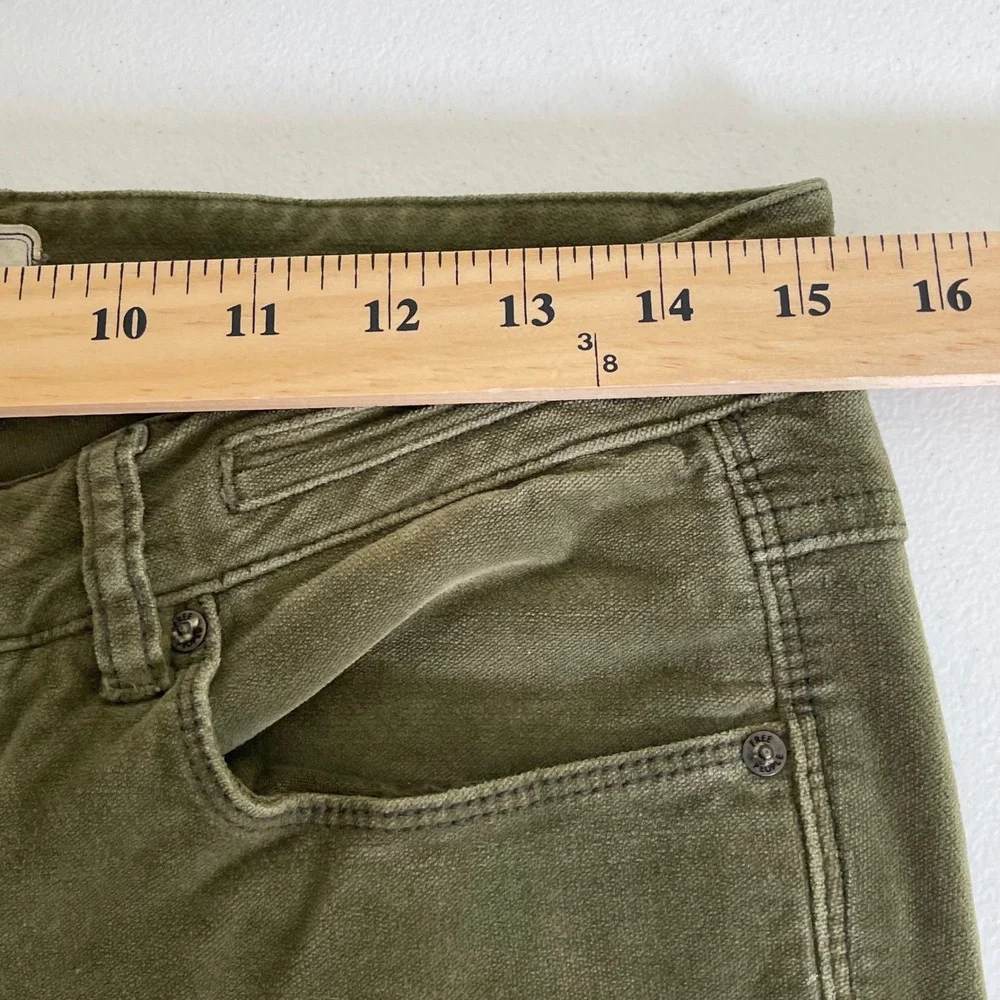 Free People Moto Corduroy Skinny‎ Pants Womens 26 Olive Green Ankle Zip Pocket